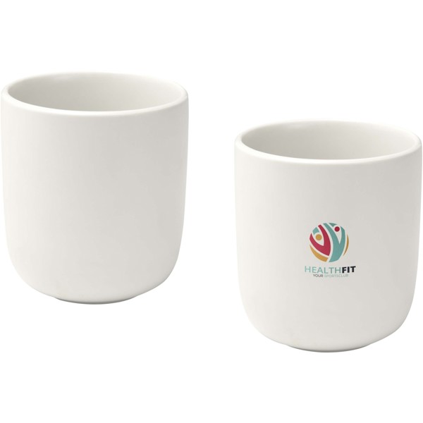 Male 200 ml Keramiktassen – 2er-Set - weiss