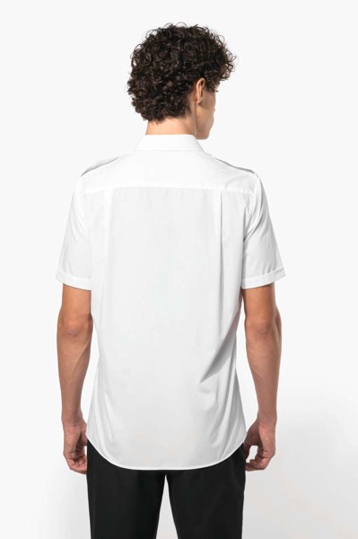 Men's Short-Sleeved Pilot Shirt - White / M