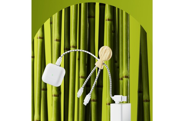 Xoopar Mr. Bio charging cable, bamboo, Tyvek