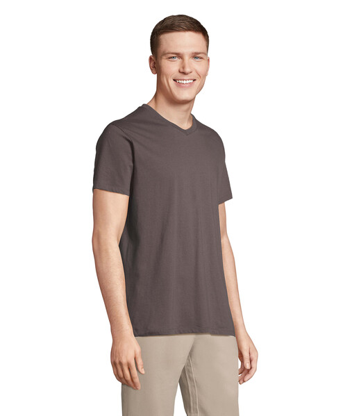REGENT V  V-NECK T-SHIRT - Cinza EscuroM