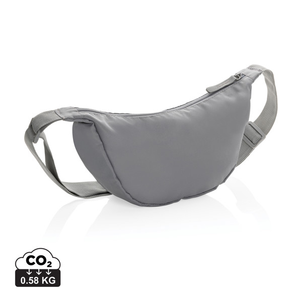 Crescent AWARE RPET half moon sling bag Silver Grey