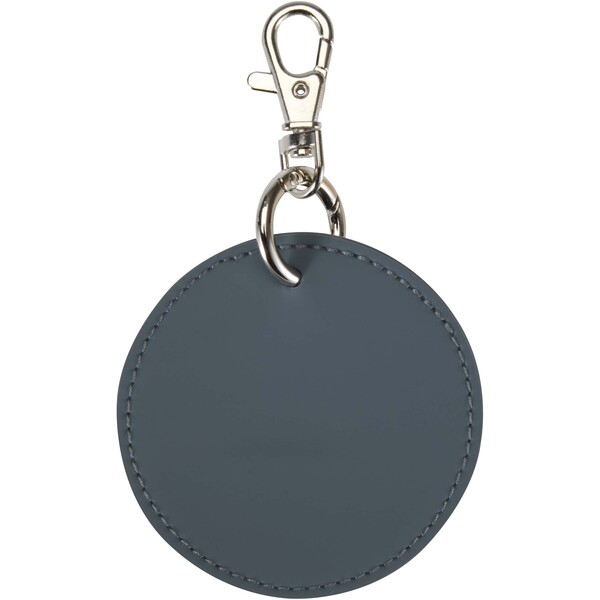 Porte-clés rond à breloques en matériaux recyclés certifié GRS Resi Plus - Bleu hale