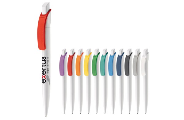 Cube ball pen hardcolour - White / White