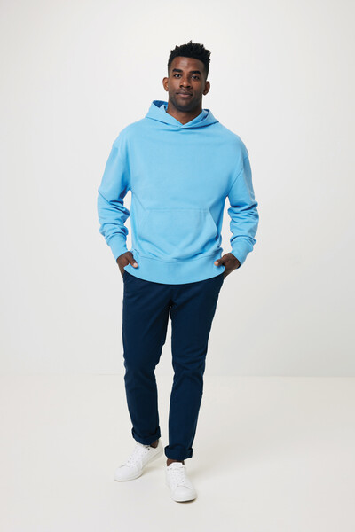 Mikina s kapucí Iqoniq Yoho relaxed fit z recykl. bavlny - Tranquil Blue / M