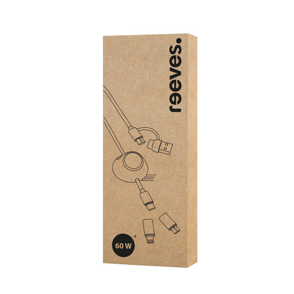 Câble de recharge 6 en 1 avec sélecteur de câble CONVERTICS DESKTOP - blanc / argenté