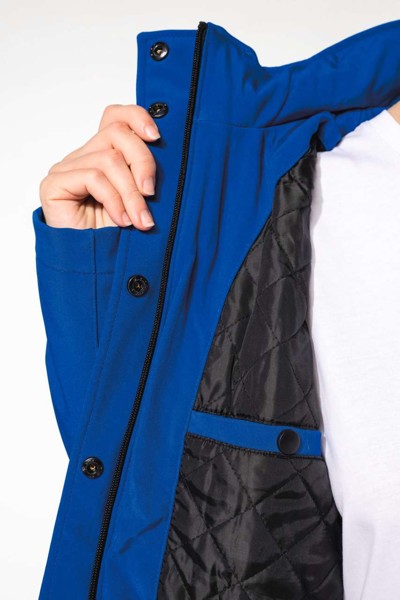 Ladies’ Hooded Softshell Lined Parka - Titanium / XL
