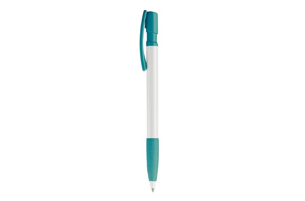 Nash ball pen rubber grip hardcolour - White / Turquoise