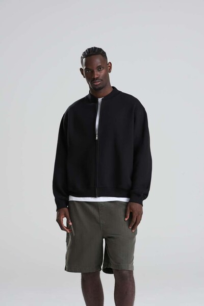 Signature Heavyweight Bomber Sweat - Deep Black / S