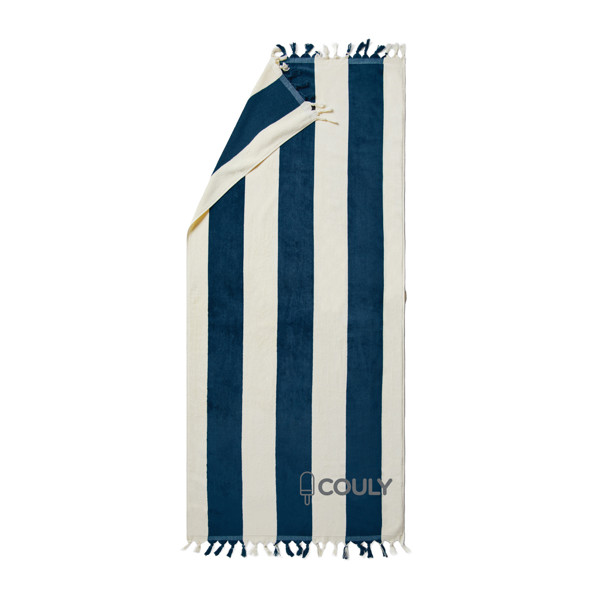 VINGA Drap de bain Valmer - Bleu Marine / Beige