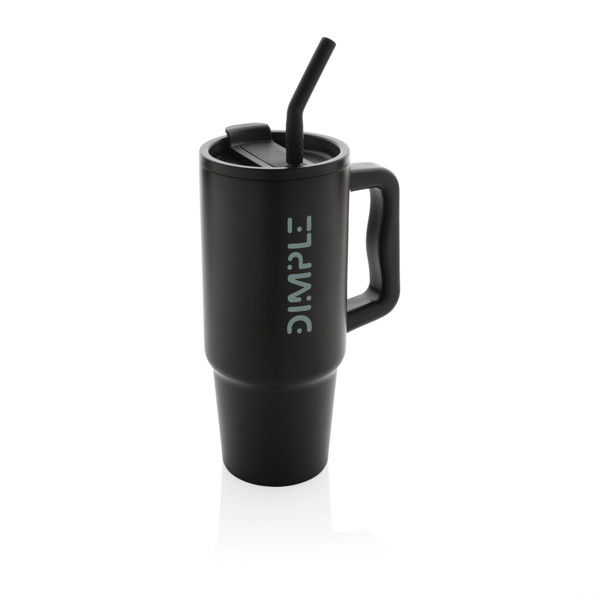 Mug 900ml en acier inoxydable recyclé Embrace RCS - Noir
