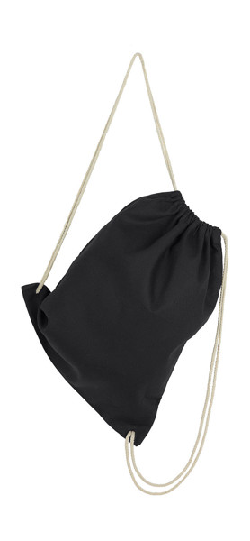 Baby Canvas Cotton Drawstring Backpack - Black / ONE SIZE