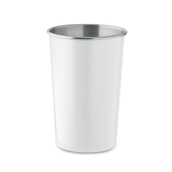 Recycled stainless steel cup Fjard - White