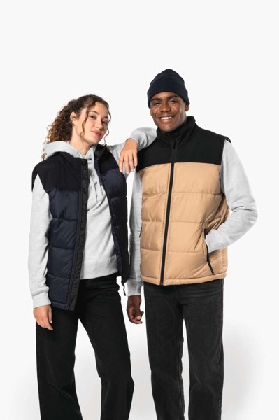 Unisex Bi-Tone Padded Bodywarmer - Wet Sand / Black / S