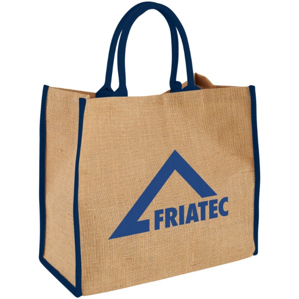 Saco Tote grande Juta "Harry" - Natural / Azul marinho