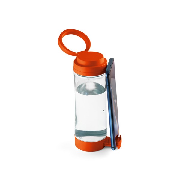 QUINTANA. Bouteille de sport 390mL en verre avec bouchon en PP - Orange