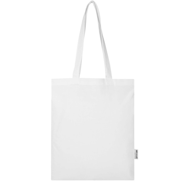 Madras Blend 140 g/m² GRS recycled cotton tote bag 7L - White