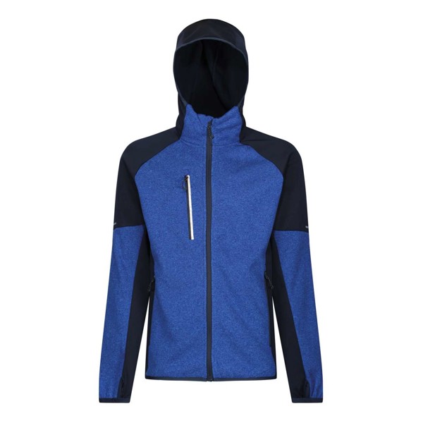 X-Pro Coldspring Ii Hybrid Performance Stretch Hooded Fleece Jacket - Oxford Blue Marl / Navy / 3XL