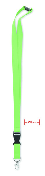 Lannycot cotton lanyard 20mm, safety buckle - Lime