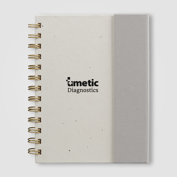 Halden FSC Paper Sticky Note Spiral Notebook Organiser – B6 - Grey / Silkscreen