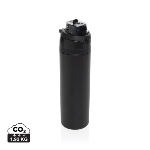 Plastenka Omni Sip 720 ml, reciklirano jeklo, na zaklepanje - Črna