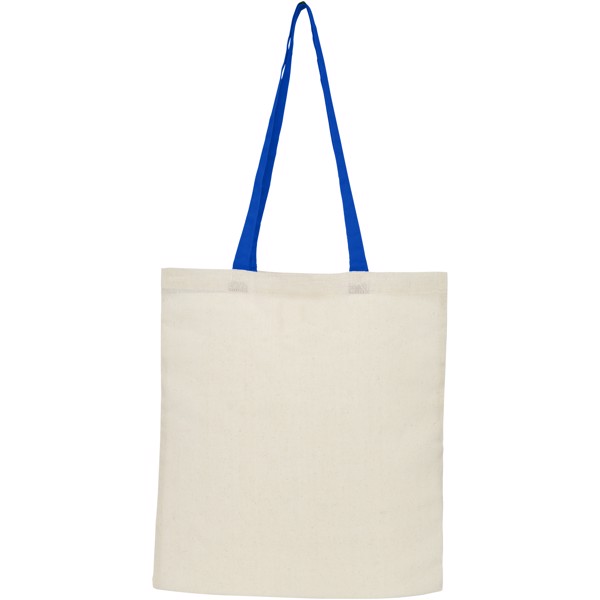 Sac shopping Nevada pliable en coton de 100 g/m² 7L - Naturel / Bleu royal