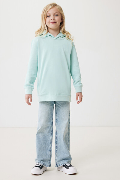 IQONIQ Yengo kids recycled cotton hoodie with sidepockets - Crushed Mint / 34