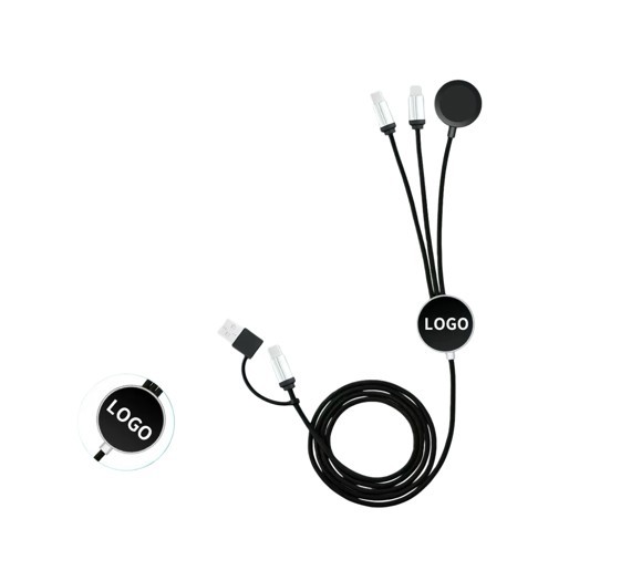 USB charging cable with watch charger 6in1 UC071 - BLACK