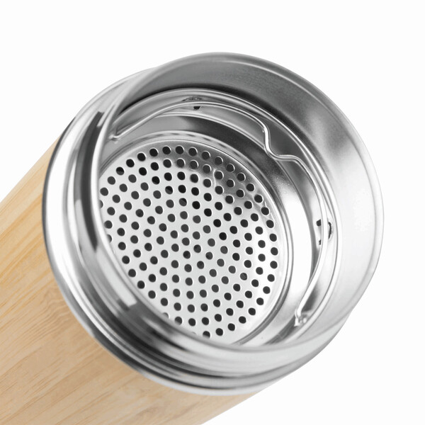 Insulated Travel Mug Bamboo Temp