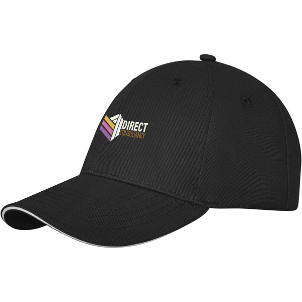 Darton 6 panel sandwich cap - Solid black