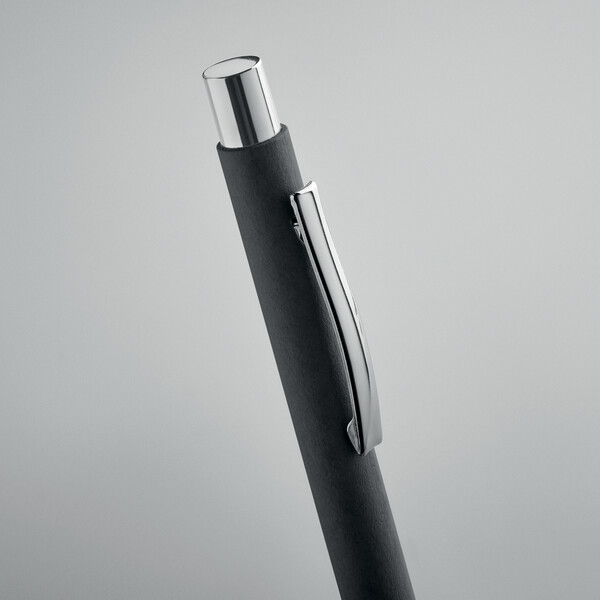 Recycled paper push ball pen Olympia - Black