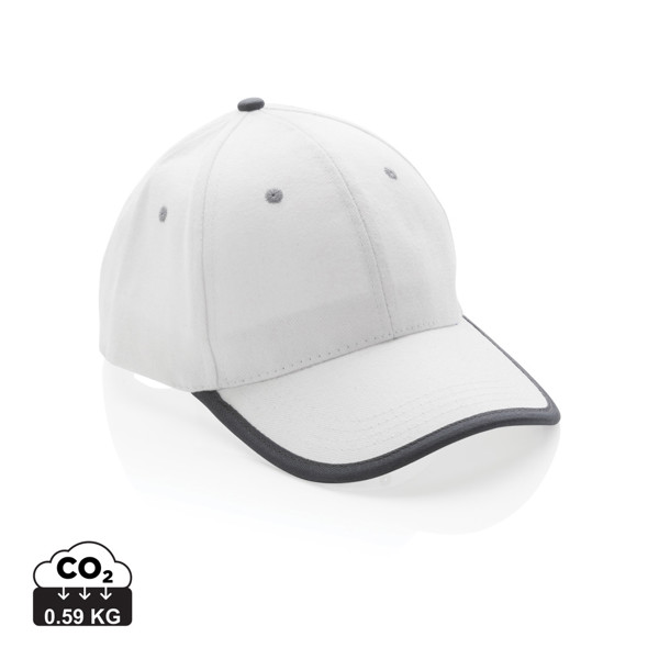 Impact AWARE™ Brushed rcotton 6 panel contrast cap 280gr - White