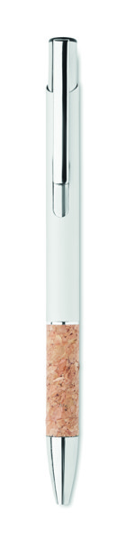 Druckkugelschreiber Aluminium Veria - Weiß