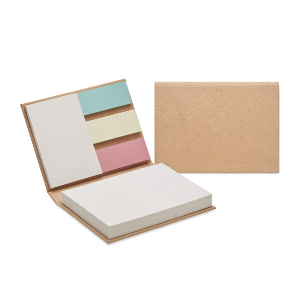Recycled paper hard cover memo pad (EU made) - Full colour