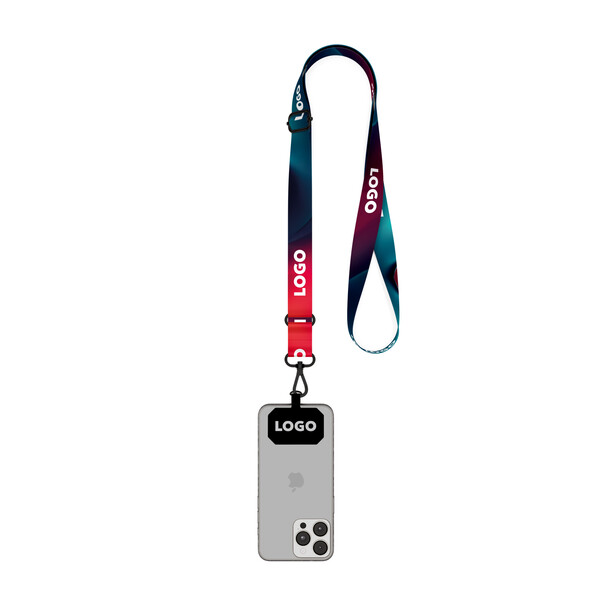 Sublimated adjustable crossbody phone holder - Full colour