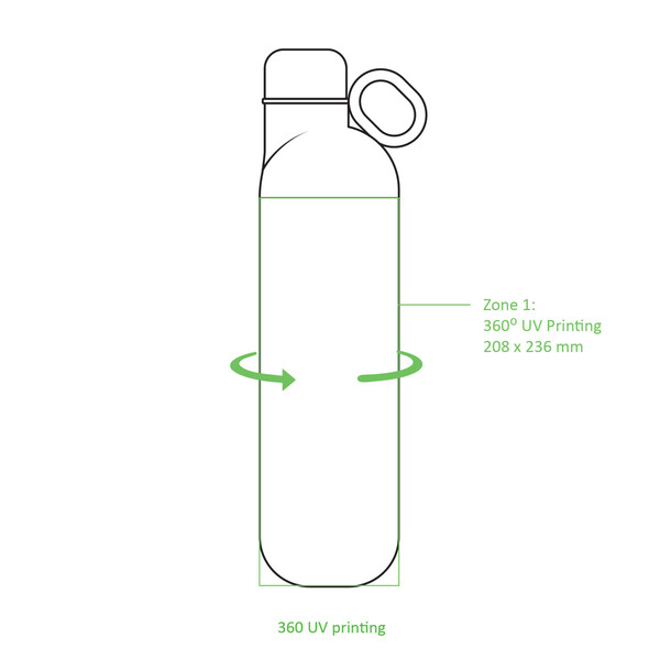 HOOKIPA L - 360° - BND877L - Bouteille et gobelet 2 en 1 (750 ml / 620 ml) Double paroi en acier inoxydable recyclé et ABS