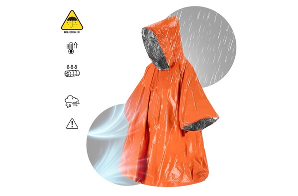 Outdoor Survival 2-in-1 Thermal Poncho - Orange