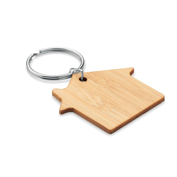 MB - House shaped bamboo key ring Houseboo