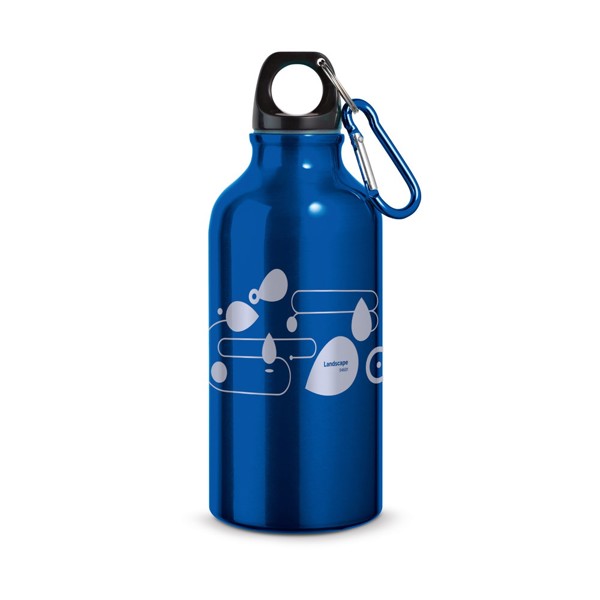 LANDSCAPE S. Hliníková športová fľaša s karabínou 400 ml - Kráľovská Modrá