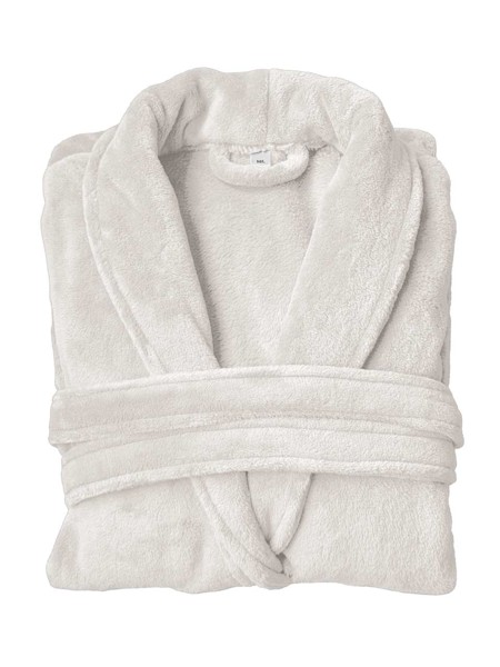 Olima Coral Fleece Bathrobe - Stone / XL/2XL