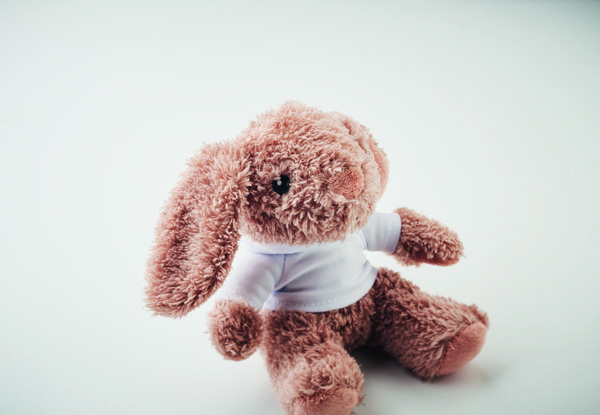 Bunny plush hoodie, 140x100x120 mm PET