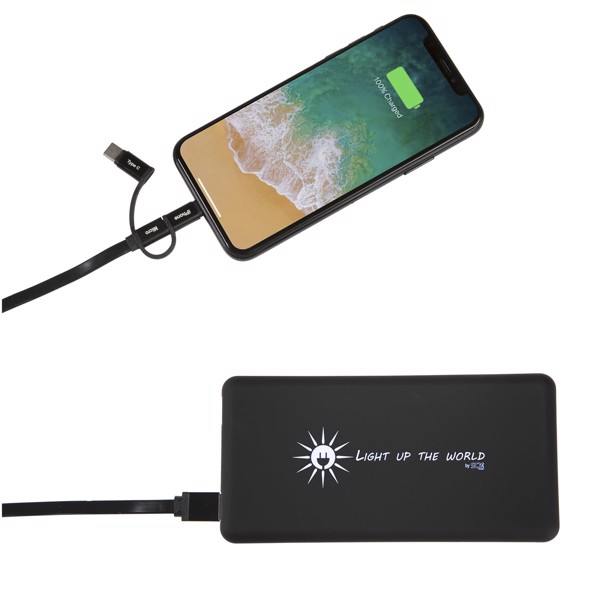 SCX.design P30 8000 mAh Solar Powerbank mit Leuchtlogo