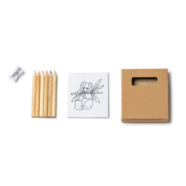 Personalised children's colouring pencil set with notepad and sharpener