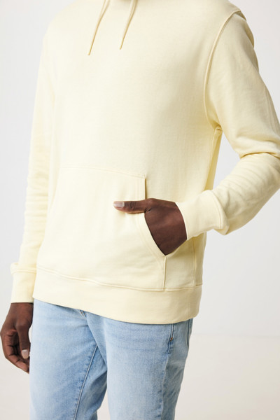 Lehká mikina s kapucí Iqoniq Rila z recykl. bavlny - Cream Yellow / XS