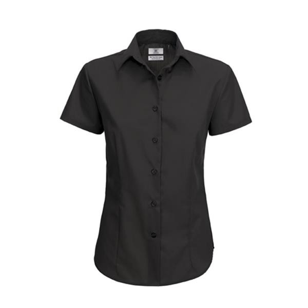 B&C Smart Women Short Sleeve Shirt - 65% Polyester/ 35% Combed Cotton - Popeline - Dark Red / M