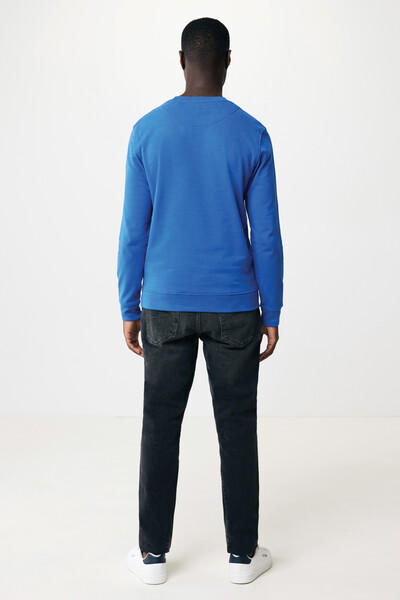 Sweater à col rond en coton recyclé Iqoniq Zion - Bleu Royal / XXL