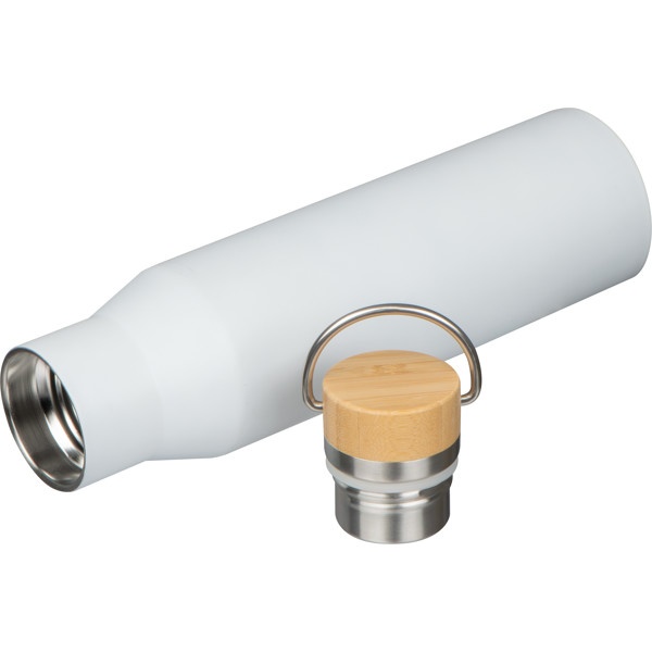 Drinking bottle made from recycled stainless steel MIRELLA - White
