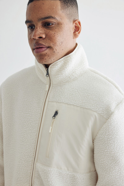 Iqoniq Diran recycled polyester pile fleece jacket - Natural / L