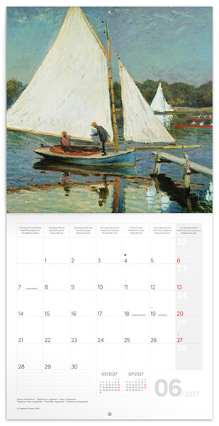 Notique Poznámkový Kalendář Claude Monet 2027, 30 x 30 cm - Východní