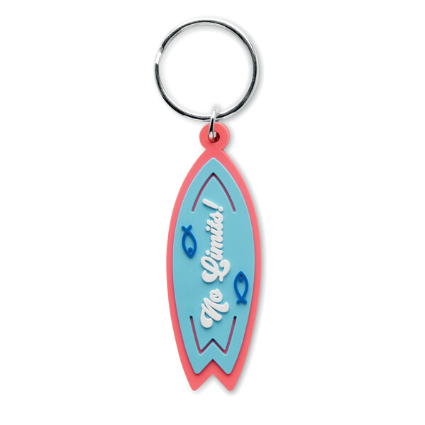 Custom shape PVC key ring with your logo on both sides - 60mm / Standard ring / Individual polybag