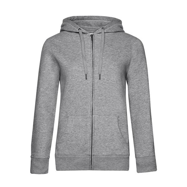 Chaqueta Sweat B&C Queen Zipped Hood 280G - 80% Algodón (Invirtiendo En Better Cotton)/ 20% Poliéster Reciclado - Black Pure / XS